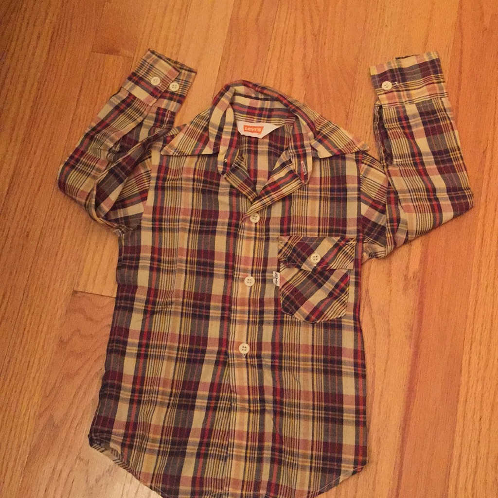 Vintage Levis Plaid Button Down Shirt Sz 4t